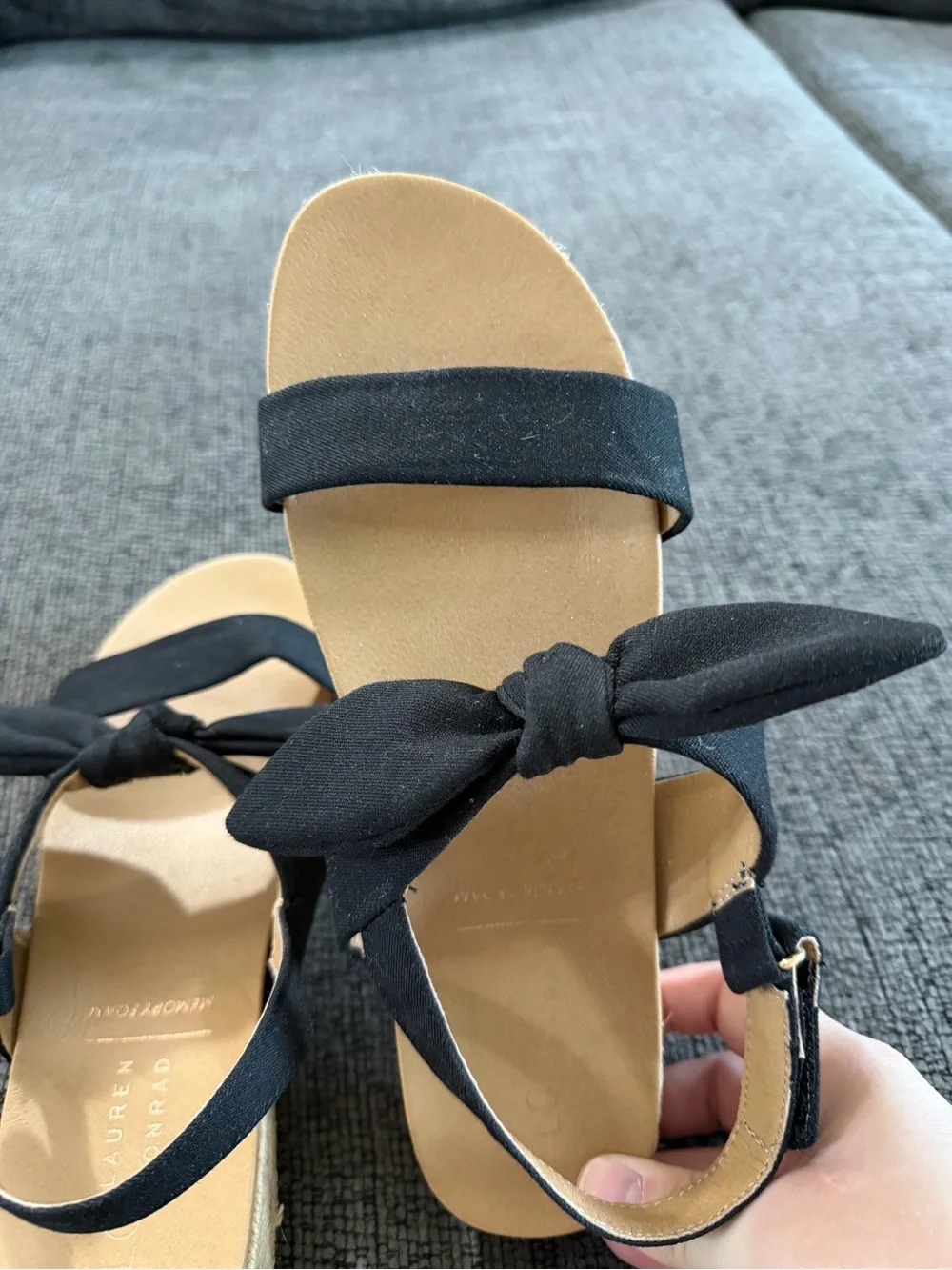 Lauren Conrad Black Knot Espadrille-Style Sandals